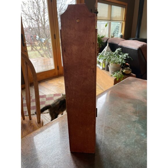 Vintage Handmade Wooden Match Book Holder Tulip Decor Cabinet - Picture 4 of 7